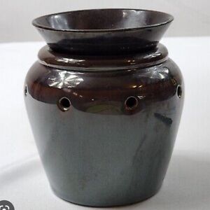 Scentsy Wax Warmer Teal Brown Caldera Full Size Retired pattern Blue Brown speck